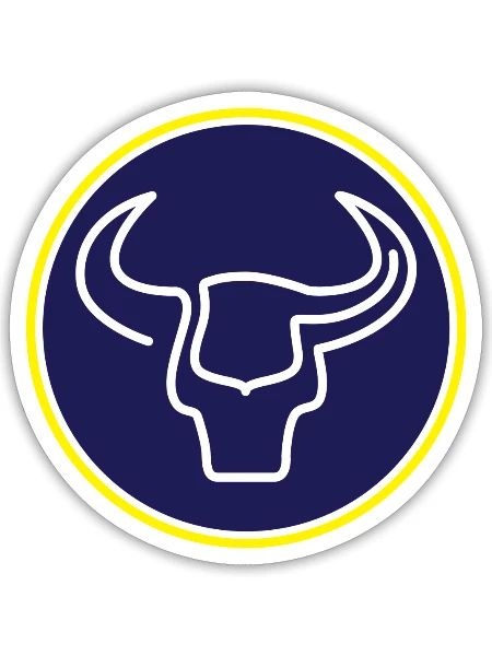 Bull Head LIne Rounded - Sticker - white matte - Front