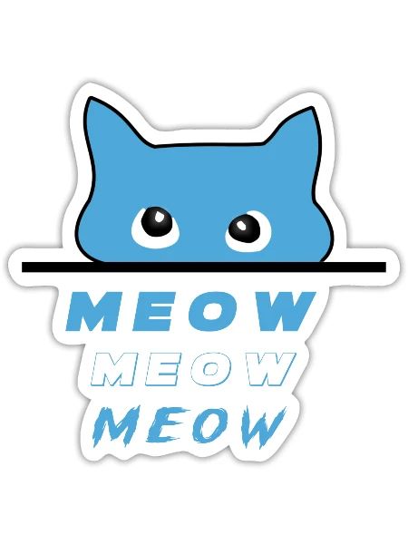 Cats language meow - Sticker - white matte - Front