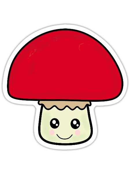 mushroom - Sticker - white matte - Front