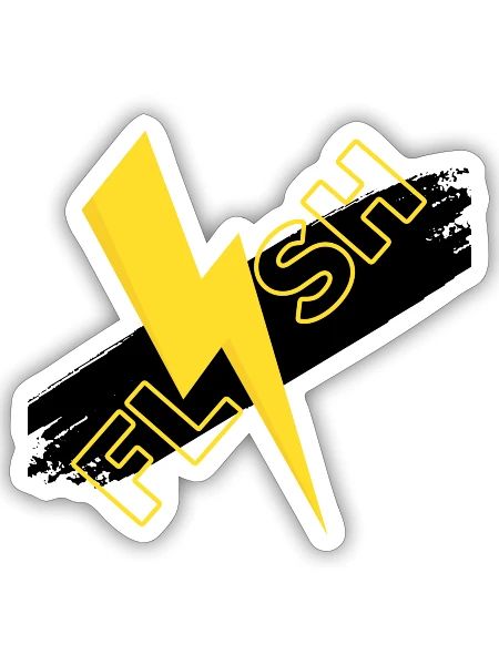 FLASH T-SHIRT - Sticker - white matte - Front