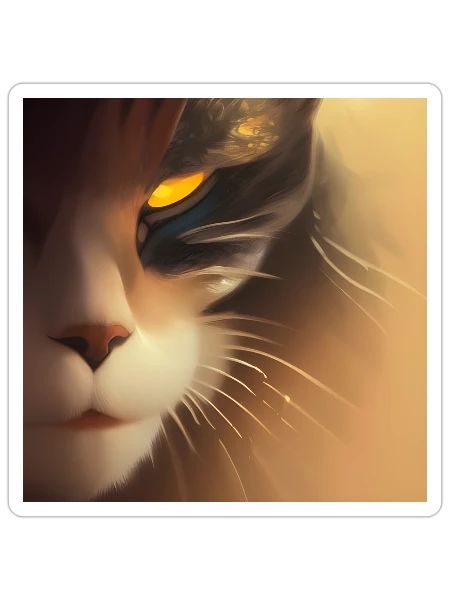 Scary cat face - Sticker - white matte - Front