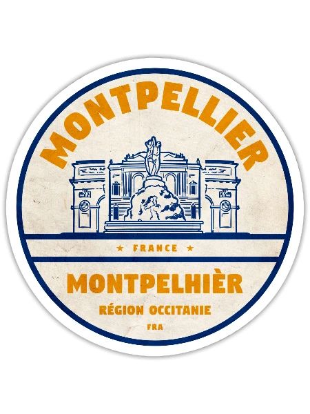 Montpellier France - Sticker - white matte - Front