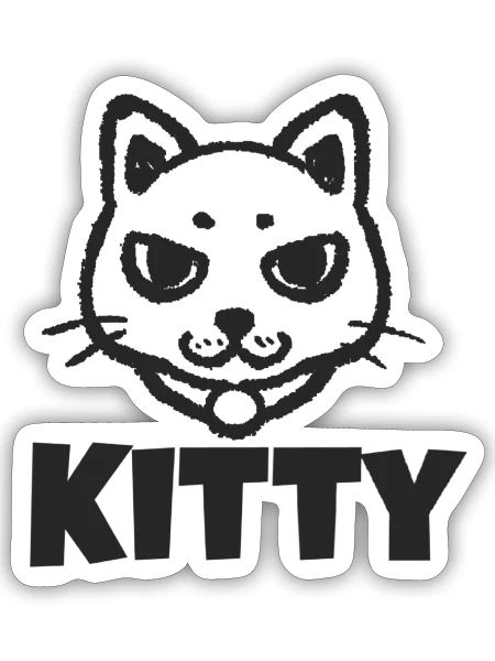 Kitty - Sticker - white matte - Front