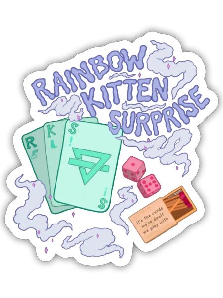 rainbow kitten surprise - Sticker - white matte - Front