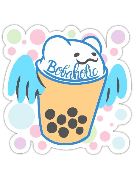 bubble tea (Bobaholic) - Sticker - white matte - Front