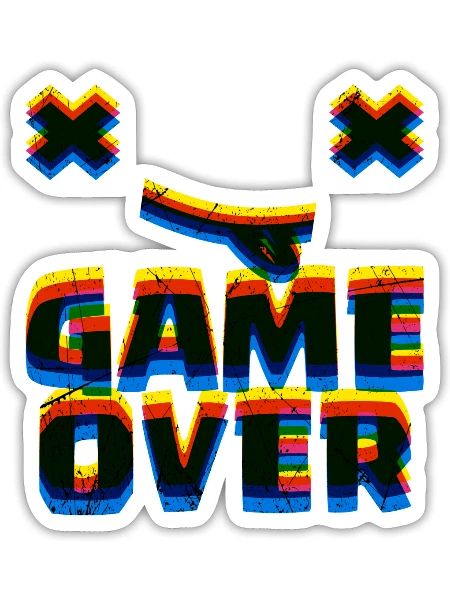 GAME OVER - Sticker - white matte - Front