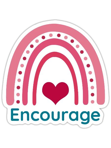Encourage Viva Magenta Boho Rainbow - Sticker - white matte - Front