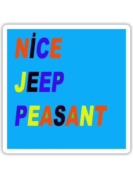 NICE JEEP PEASANT CLASSIC 1999 - Sticker - white matte - Front