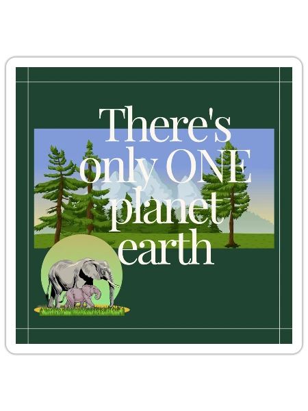 ONE PLANET EARTH - Sticker - white matte - Front