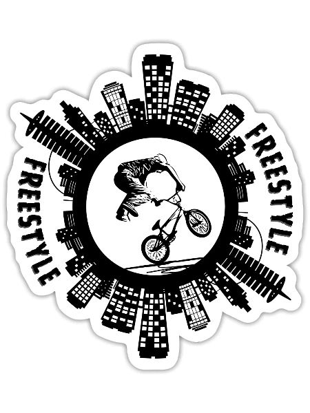 freestyle bmx,bmx - Sticker - white matte - Front