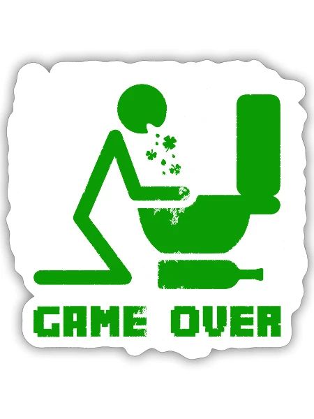 GAME OVER - Sticker - white matte - Front