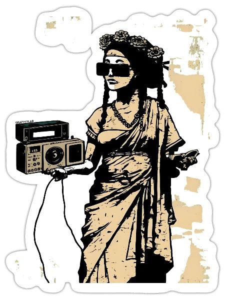 Une déesse moderne - Sticker - blanc mat - Devant