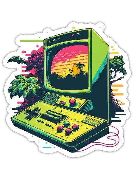 Retro Computer Gaming - Sticker - white matte - Front