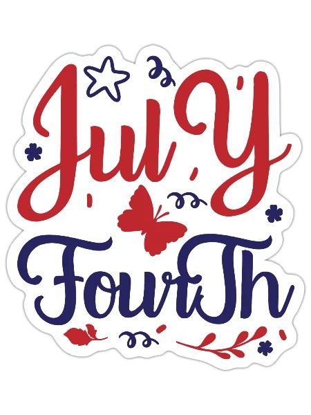 july fourth - Sticker - white matte - Front