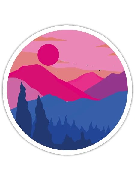 subtle bi flag sticker - Sticker - white matte - Front