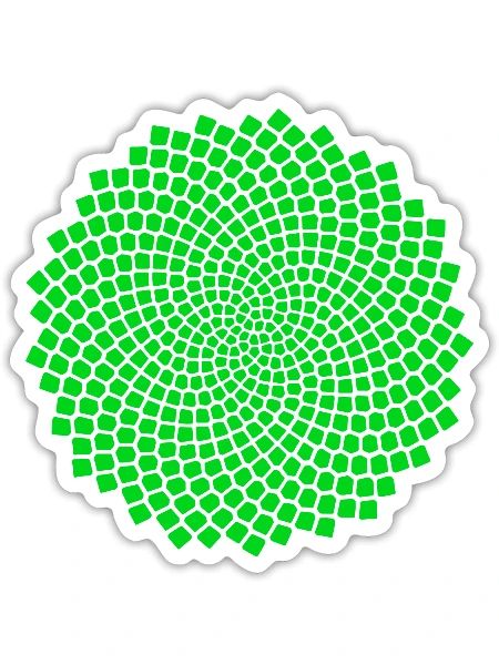 Sunflower Fibonacci Seed Spiral - Sticker - white matte - Front
