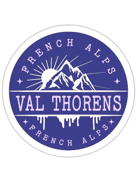 Val Thorens Vintage French Alps Ski - Sticker - white matte - Front