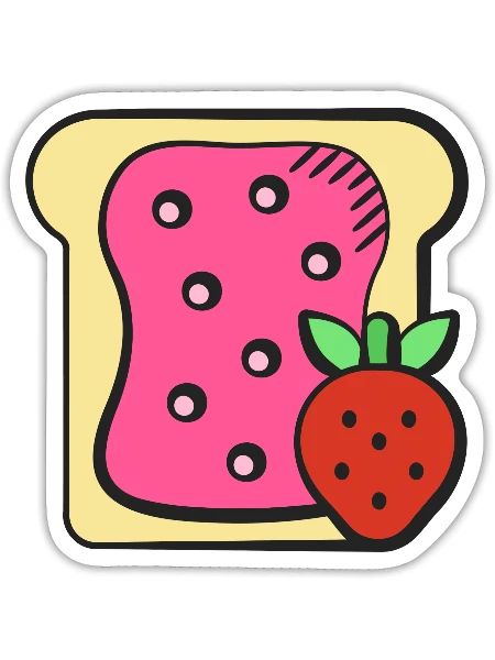 Strawberry Jam Bread - Sticker - white matte - Front