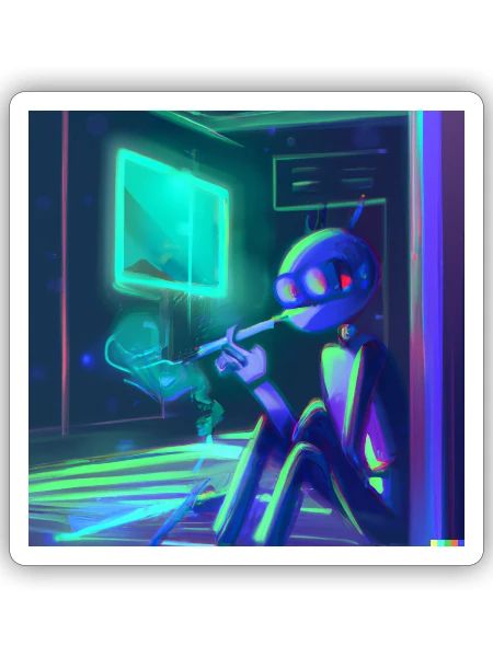 Lonely Robot - Sticker - white matte - Front