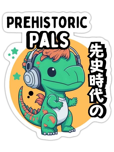 Prehistoric pals - Sticker - white matte - Front