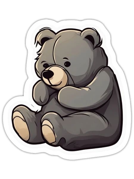Bear cute bear cute bear - Sticker - white matte - Front