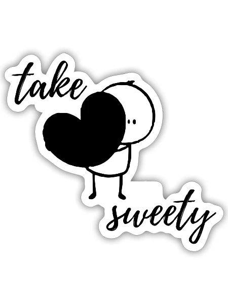 Take sweety.com - Sticker - white matte - Front