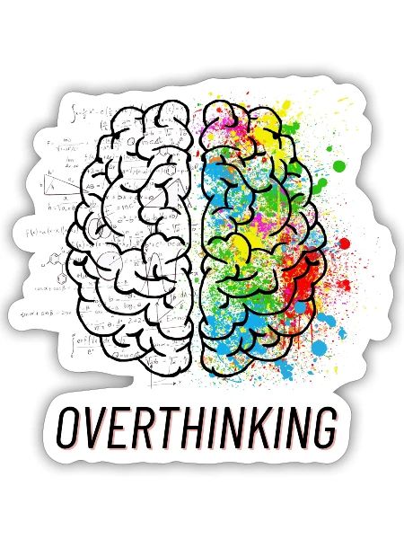 over thinking - Sticker - white matte - Front