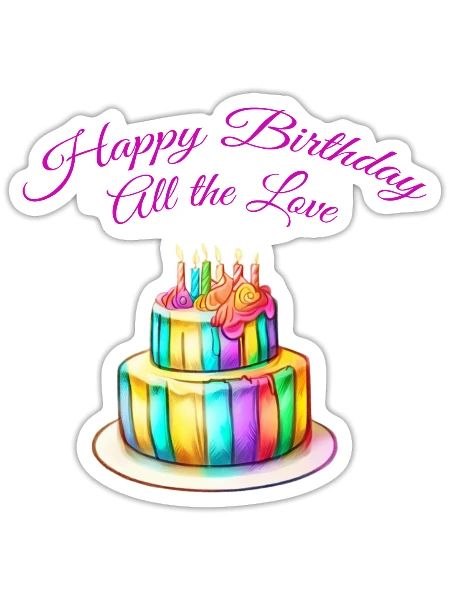 Happy birthday - Sticker - white matte - Front