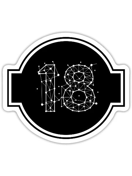 Space Number 18 - Sticker - white matte - Front