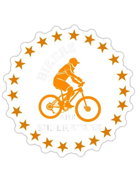 Cycling4Life - Bikers are Superstars - Sticker - white matte - Front