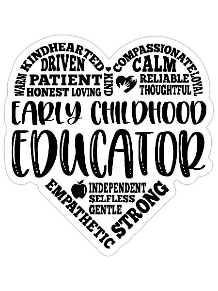 Early childhood educator teacher Classic - Sticker - white matte - Front