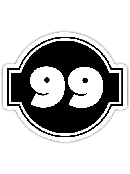 Number 99 Years Black and White - Sticker - white matte - Front