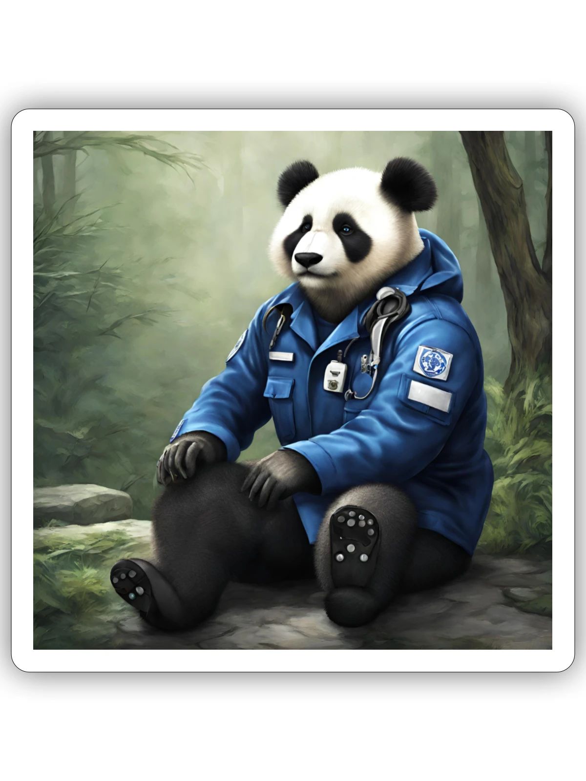 Paramedic Panda - Sticker - white matte - Front