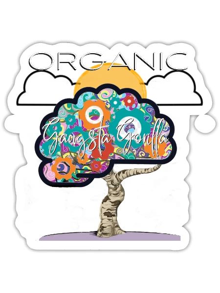 Gangsta Gorilla-Organic - Sticker - white matte - Front