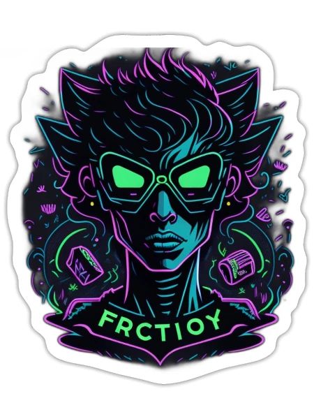 Vecteur néon - Sticker - blanc mat - Devant