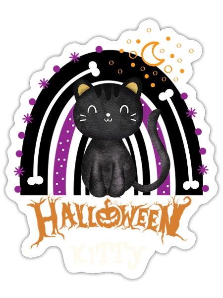 Halloween kitty - Sticker - white matte - Front
