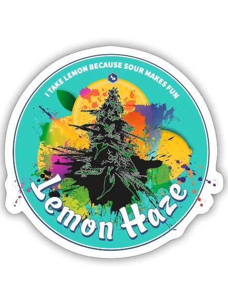 Weed Bud Lemon Haze Marihuana - Sticker - white matte - Front