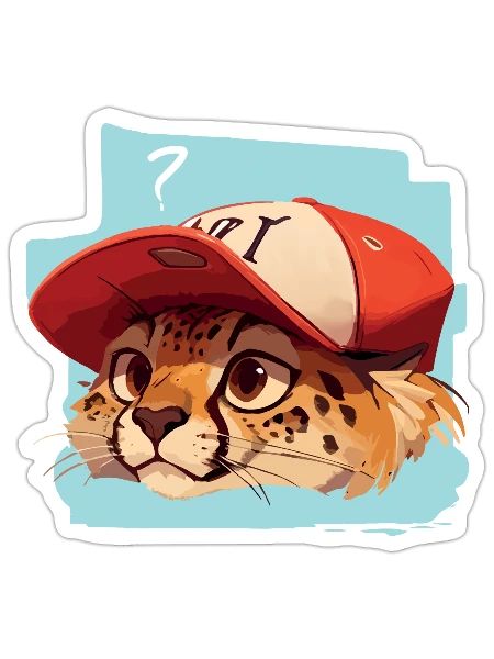 Surprised Cheetah - Sticker - white matte - Front
