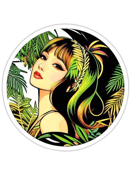 Femme Moderne Tropicale - Sticker - blanc mat - Devant