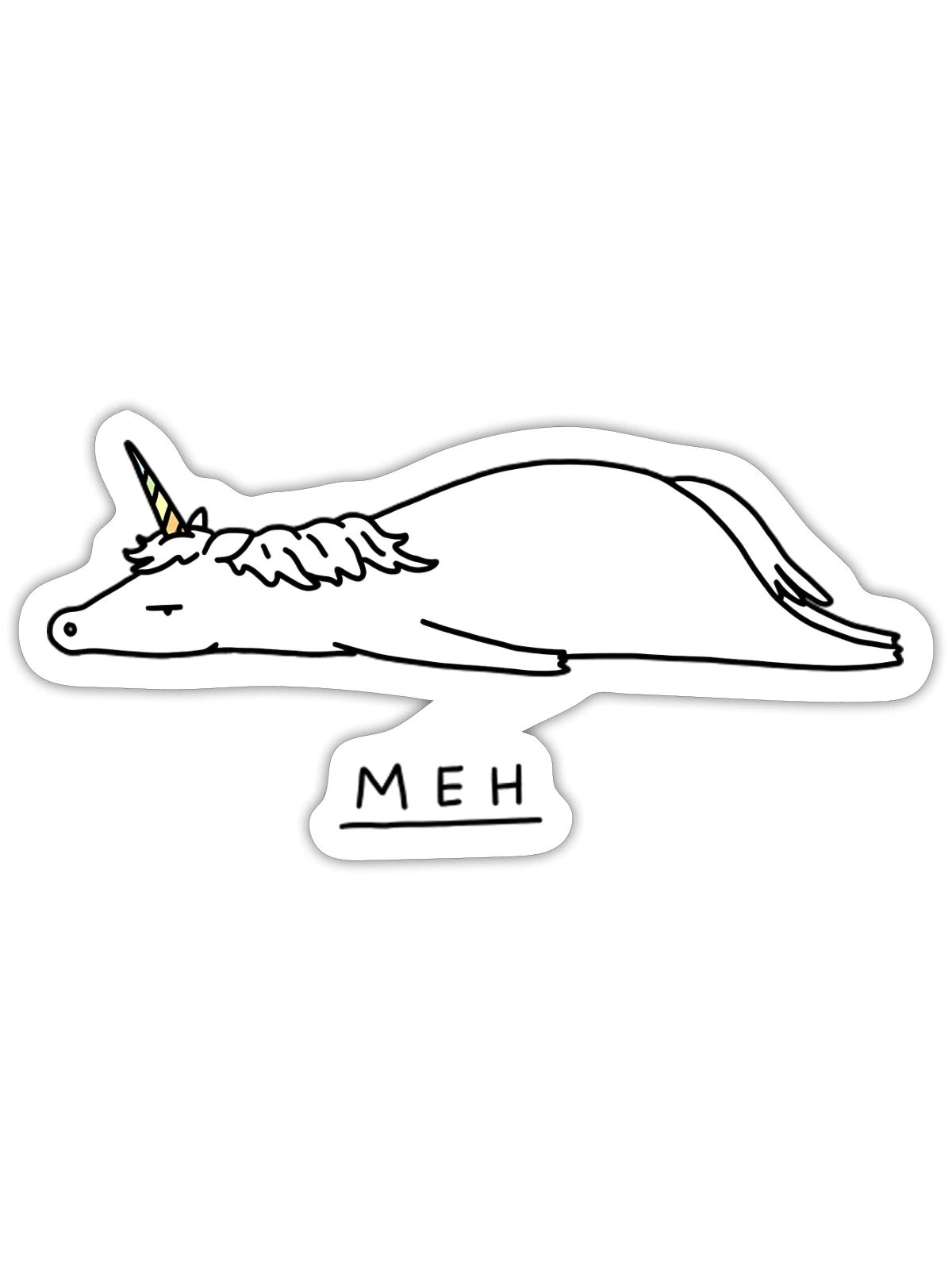 Meh - Sticker - white matte - Front