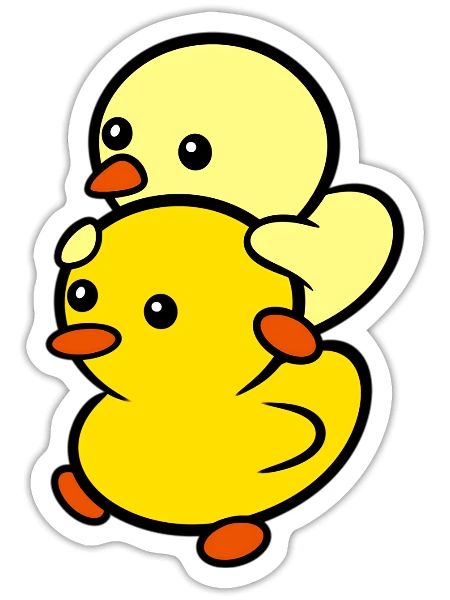 Duckie and Duck - Sticker - white matte - Front