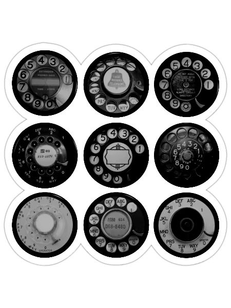 Retro Rotary Dial - Sticker - white matte - Front