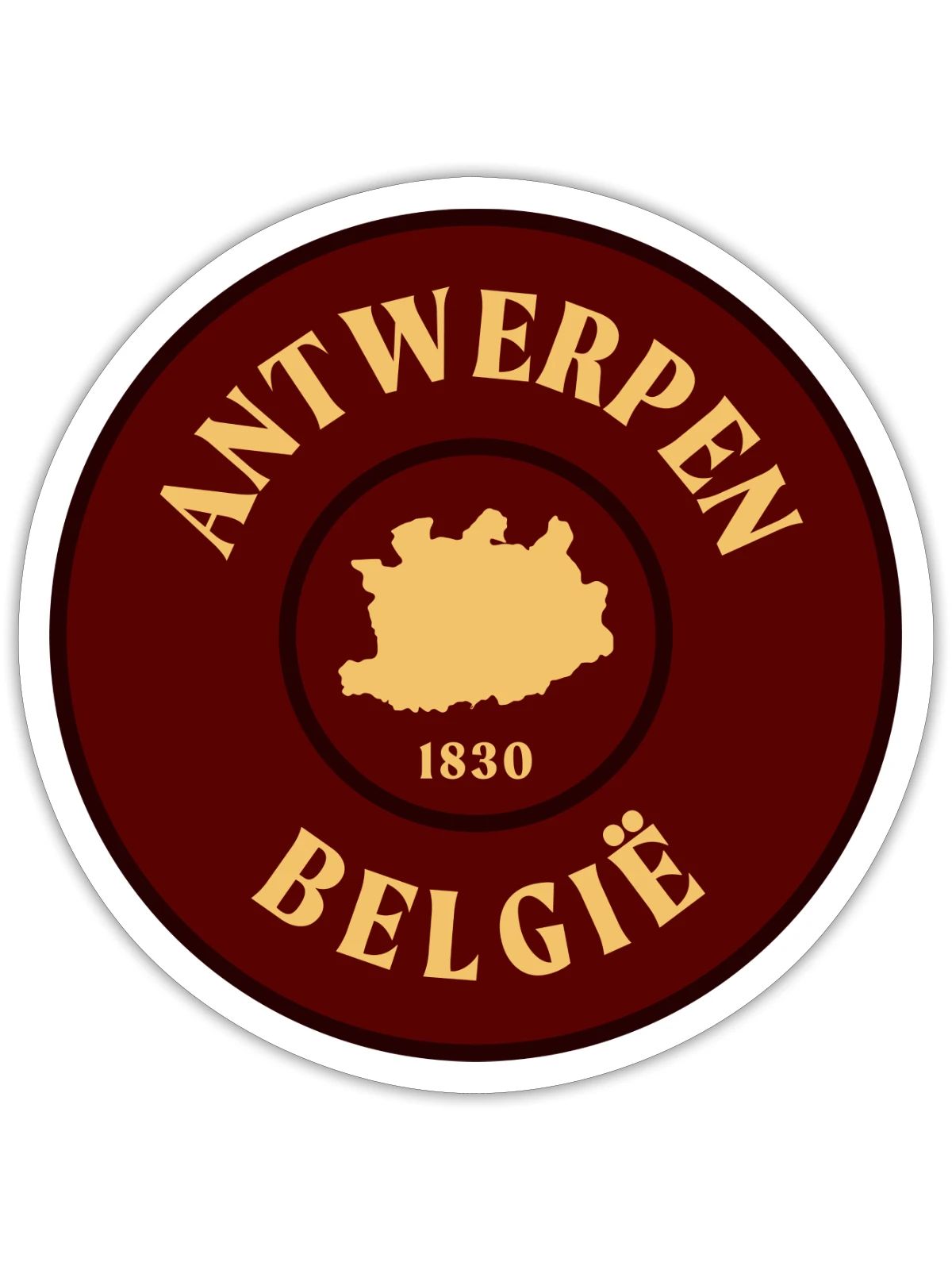 Antwerp Crest 1830 Emblem - Sticker - white matte - Front