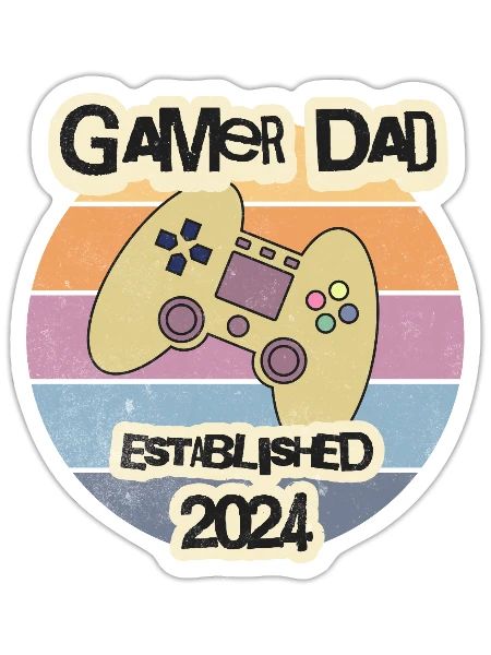 Gamer Dad Established 2024 - Sticker - white matte - Front