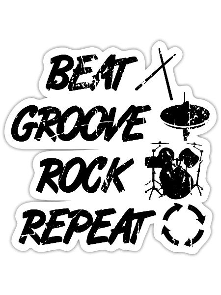 Drum Set Techniques - Sticker - white matte - Front