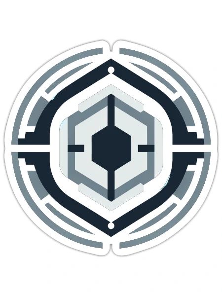 Géométrique moderne - Sticker - blanc mat - Devant