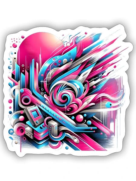 Flux de néon - Sticker - blanc mat - Devant