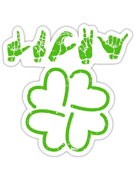 Lucky Sign Language - Sticker - white matte - Front