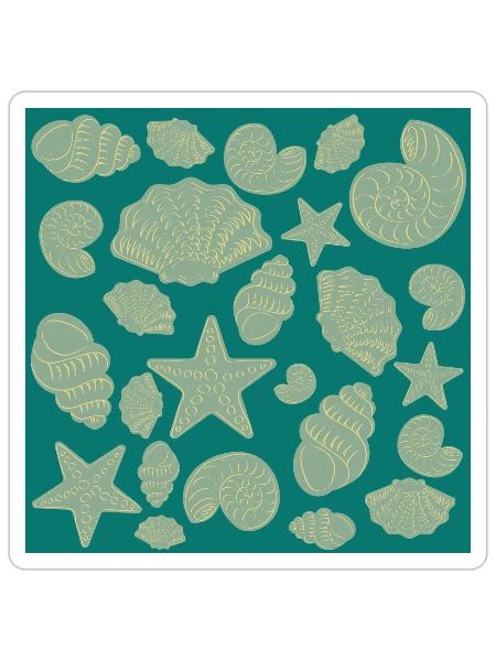 Seashells and starfish ocean life - Sticker - white matte - Front