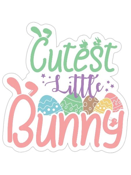 Cutest Little Bunny - Sticker - white matte - Front
